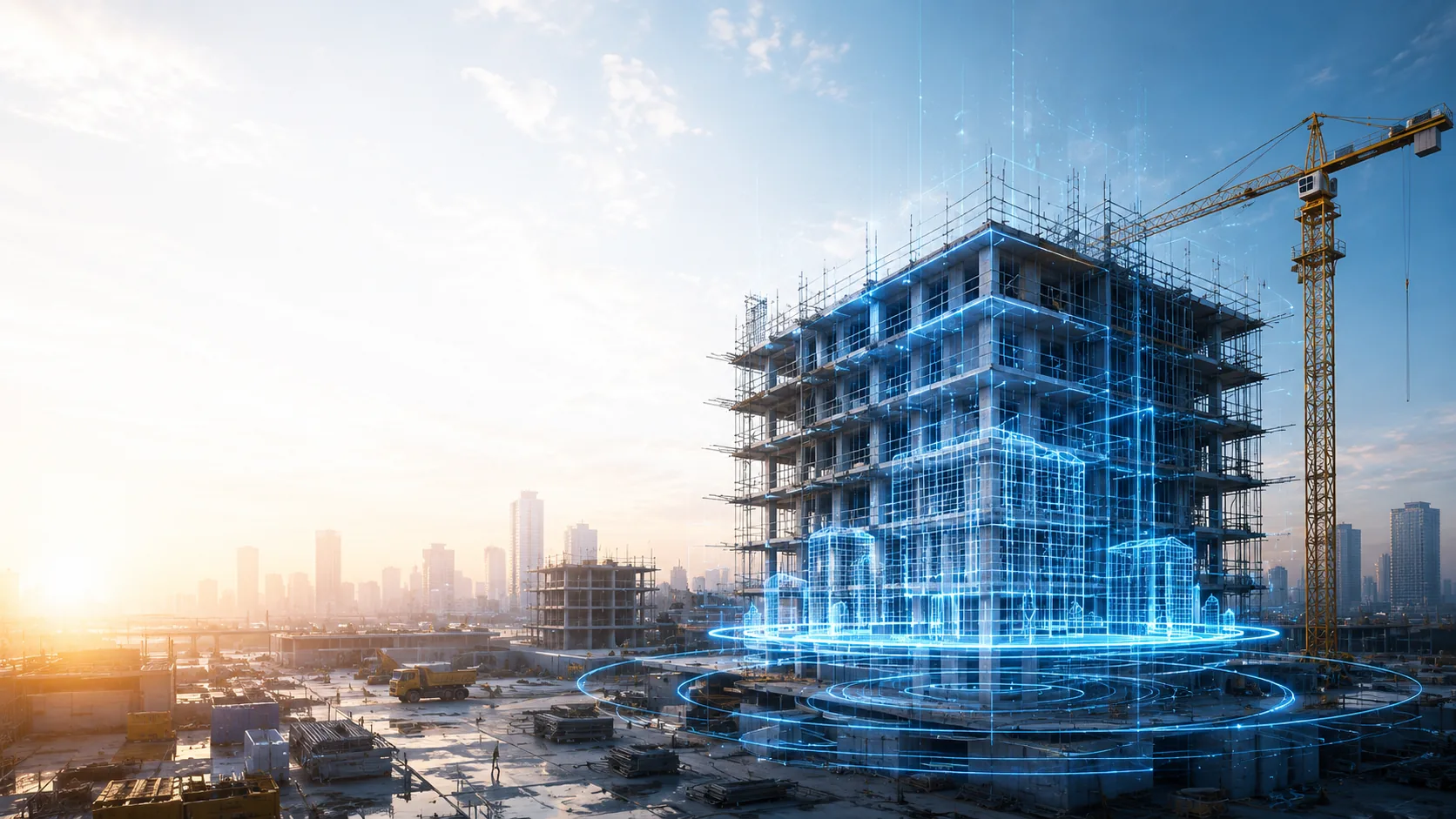 Công trình đang xây dựng với mô hình BIM phát sáng